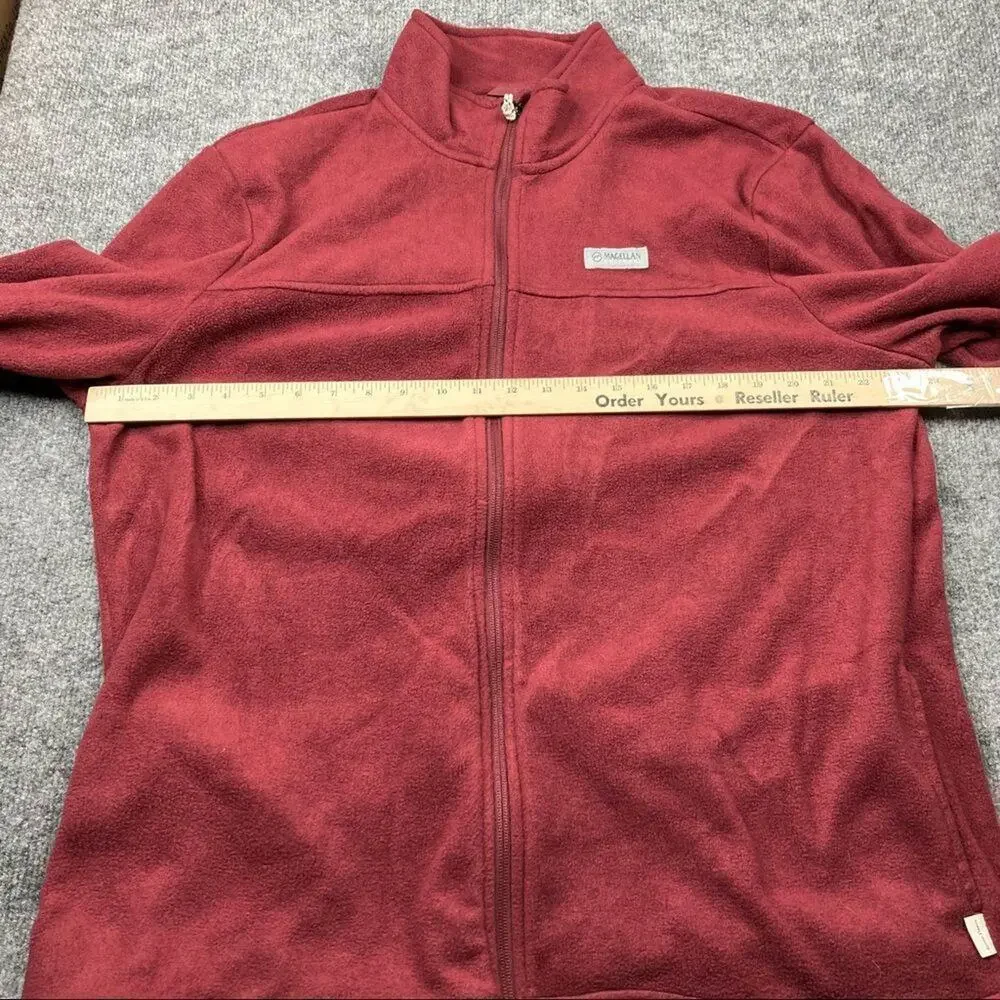 Magellan Men's maroon‎ red arctic fleece Full Zip jacket XL